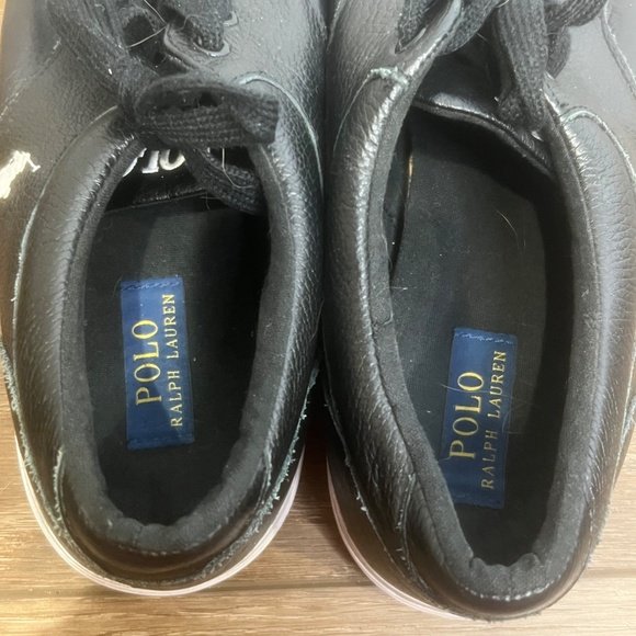 Polo Ralph Lauren Felton Leather Men's Low-Top Casual Sneakers, Black/White, 12 - Picture 9 of 13